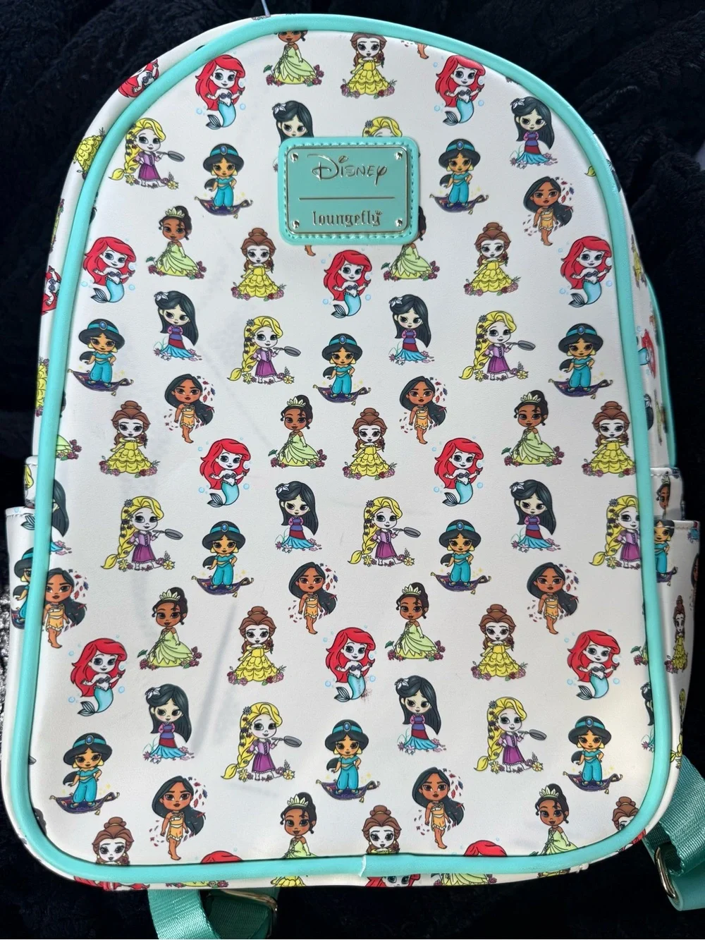 Disney Princess Loungefly Mini Backpack in White with Aqua #Disney